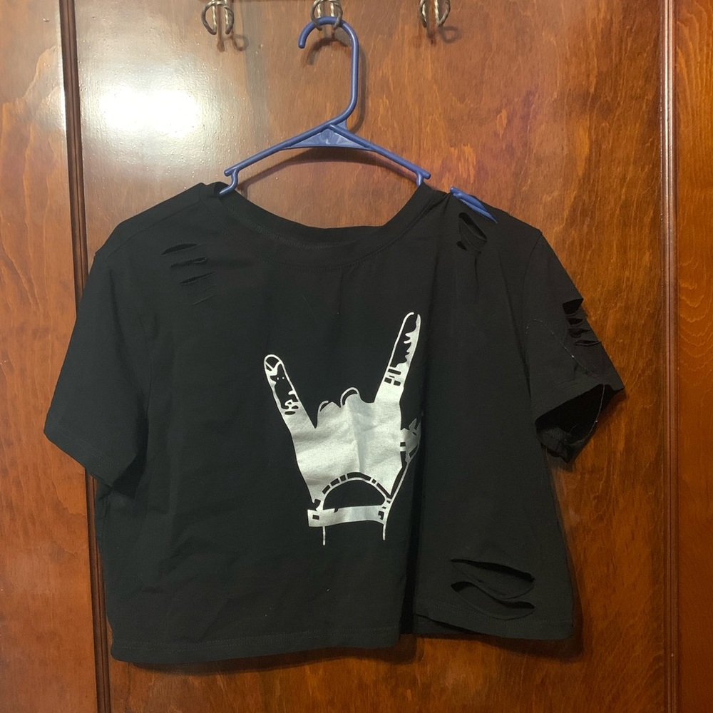 Distressed crop top